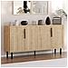 Ciaro Credenza Scanalata Con 4 Ante Effetto Legno 150x75cm - Foto miniatura 4