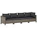 Set Divani da Giardino 11 pz con Cuscini in Polyrattan Grigio - Foto miniatura 5