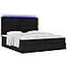 Struttura Letto Pouf con Materassi Nero 200x200 cm in Tessuto - Foto miniatura 6