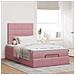 Struttura Letto Pouf con Materasso Rosa 120x200 cm Velluto - Foto miniatura 4