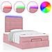Struttura Letto Pouf con Materasso Rosa 120x200 cm Velluto - Foto miniatura 5