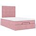 Struttura Letto Pouf con Materasso Rosa 120x200 cm Velluto - Foto miniatura 7
