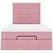 Struttura Letto Pouf con Materasso Rosa 120x200 cm Velluto - Foto miniatura 8