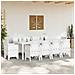 Set da Pranzo per Giardino 11 pcs Bianco Rattan Polt - Foto miniatura 3