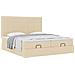 Struttura Letto Pouf con Materassi Crema 160x200 cm in Tessuto - Foto miniatura 5