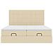 Struttura Letto Pouf con Materassi Crema 160x200 cm in Tessuto - Foto miniatura 7