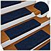 Tappetini per scale autoadesivi 30 pz 65x21x4 cm blu navy bordo rettangolare - Foto miniatura 2