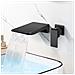 Rubinetto per lavabo da bagno, Blackswan, tipo M207, modello a cascata nero opaco, misura 18 cm - Foto miniatura 4