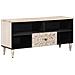 Mobile TV Bianco 100 x 33,5 x 46 cm Legno di mango massello - Foto miniatura 1