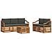 Set divani 6 pcs Naturale e Antracite Legno di Acacia Massello - Foto miniatura 1