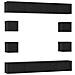 Set mobile TV 8 pcs 100 x 30 x 30 cm Rovere Nero - Foto miniatura 1