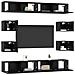 Set mobile TV 8 pcs 100 x 30 x 30 cm Rovere Nero - Foto miniatura 3