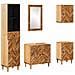 Set di Armadi da Bagno con porta 5 pcs Legno di mango massello - Foto miniatura 1