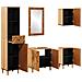 Set di Armadi da Bagno con porta 5 pcs Legno di mango massello - Foto miniatura 2