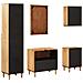 Set di Armadi da Bagno con porta 5 pcs Legno di mango massello - Foto miniatura 9