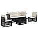 Set Divano da Giardino 6 pz Nero polyrattan - Foto miniatura 1