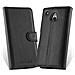 Custodia Compatibile Con Htc One M4 Mini In Nero Carbone - Coperchio Protettiva Con Chiusura Magnetica, Funzione Stand E Tasca Per Le Carte - Foto miniatura 5