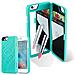Custodia Compatibile Con Apple Iphone 6 Plus / Iphone 6s Plus In Turchese - Hard Case Coperchio Protettivo Con Specchio E Slot Per Carte - Foto miniatura 1