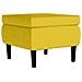 Poggiapiedi Con Gambe In Legno Giallo In Velluto - Foto miniatura 1