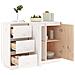 Credenza Bianca 111x34x75 cm in Legno Massello di Pino - Foto miniatura 2
