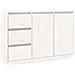 Credenza Bianca 111x34x75 cm in Legno Massello di Pino - Foto miniatura 1