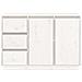 Credenza Bianca 111x34x75 cm in Legno Massello di Pino - Foto miniatura 8