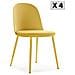 Set Di 4 Sedie Kana Senape, Gambe In Metallo E Sedile Imbottito - Foto miniatura 1