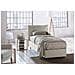 Letto Singolo Rossella, Letto Contenitore Con Rivestimento In Tessuto, 100% Made In Italy, Apertura Frontale, Con Materasso Cm 80x200 Incluso, Beige - Foto miniatura 1