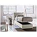 Letto Singolo Rossella, Letto Contenitore Con Rivestimento In Tessuto, 100% Made In Italy, Apertura Frontale, Con Materasso Cm 80x200 Incluso, Beige - Foto miniatura 2