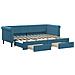 Divano Letto Estraibile Con Cassetti Blu 80x200 Cm In Velluto - Foto miniatura 1