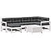 Set Salotto Giardino 7pz con Cuscini Bianco Legno Massello Pino - Foto miniatura 1