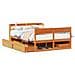 Letto Senza Materasso Marrone Cera 135x190 Cm In Legno Di Pino - Foto miniatura 2