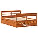 Letto Senza Materasso Marrone Cera 135x190 Cm In Legno Di Pino - Foto miniatura 3