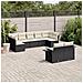 Set Divani Da Giardino 9 Pz Con Cuscini Nero In Polyrattan - Foto miniatura 1