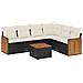 Set Divani Da Giardino Con Cuscini 7pz Nero Polyrattan - Foto miniatura 2