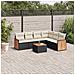 Set Divani Da Giardino Con Cuscini 7pz Nero Polyrattan - Foto miniatura 1