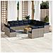Set Divani Da Giardino 14pz Con Cuscini In Polyrattan Grigio - Foto miniatura 1