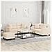 Set Divani 3 pz con Cuscini Beige in Tessuto Microfibra - Foto miniatura 2