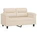 Set Divani 3 pz con Cuscini Beige in Tessuto Microfibra - Foto miniatura 3