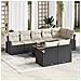 Set di divani da giardino 9 pezzi con cuscini Nero Polyrattan Acacia - Foto miniatura 2