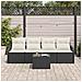 Set Divano Giardino 5 Pezzi con Cuscini Neri in Rattan Polietileno, Divano Giardino per 2 Persone con Cuscini Neri in Rattan Polietileno - Foto miniatura 3