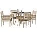 Set da pranzo da giardino 5 Pezzi Beige Polyrattan - Foto miniatura 3