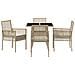 Set da pranzo da giardino 5 Pezzi Beige Polyrattan - Foto miniatura 7