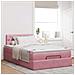 Struttura Letto Pouf con Materasso Rosa 120x200 cm Velluto - Foto miniatura 4