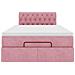 Struttura Letto Pouf con Materasso Rosa 120x200 cm Velluto - Foto miniatura 6