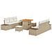 Set Divano da Giardino 9 pcs Beige e Crema 80 x 80 x 71 cm - Foto miniatura 1