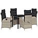 Set da Pranzo per Giardino 5 pcs Grigio chiaro polyrattan - Foto miniatura 1