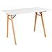 Scrivania Vojens Bianca Con Gambe In Legno Naturale, 120×60×75 Cm - Foto miniatura 1