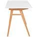 Scrivania Vojens Bianca Con Gambe In Legno Naturale, 120×60×75 Cm - Foto miniatura 3