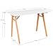 Scrivania Vojens Bianca Con Gambe In Legno Naturale, 120×60×75 Cm - Foto miniatura 4